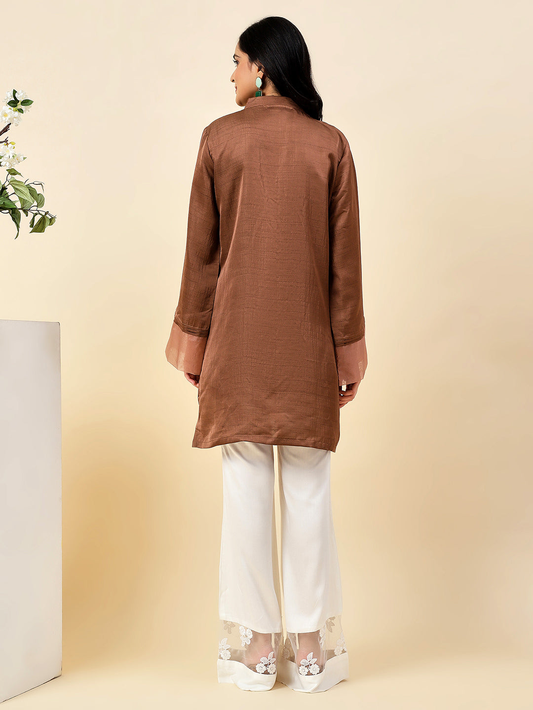 Brown Sateen Kurta