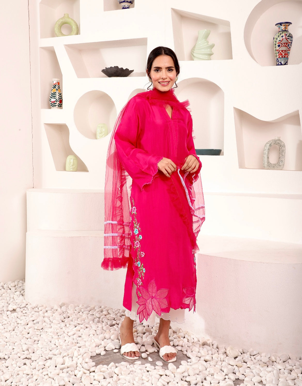 Blush Salmon Kurta