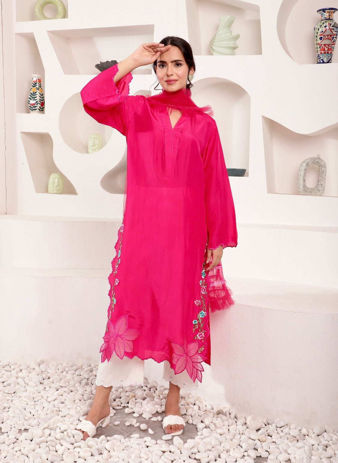 Blush Salmon Kurta