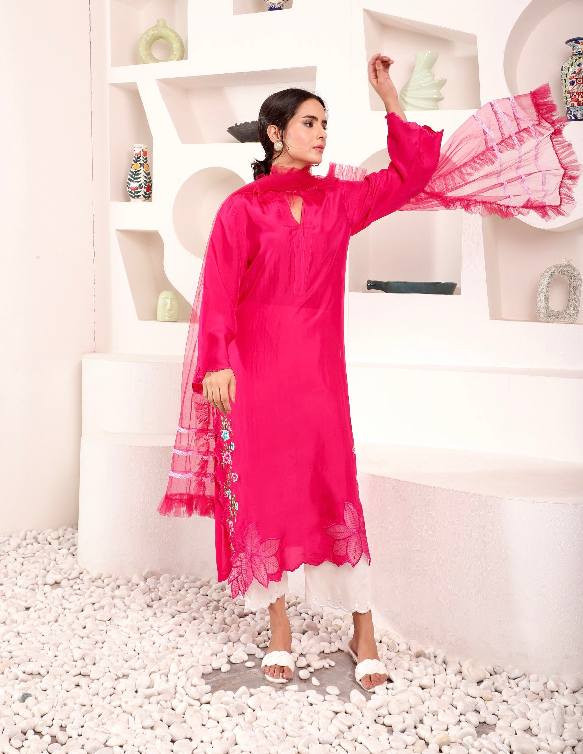 Blush Salmon Kurta