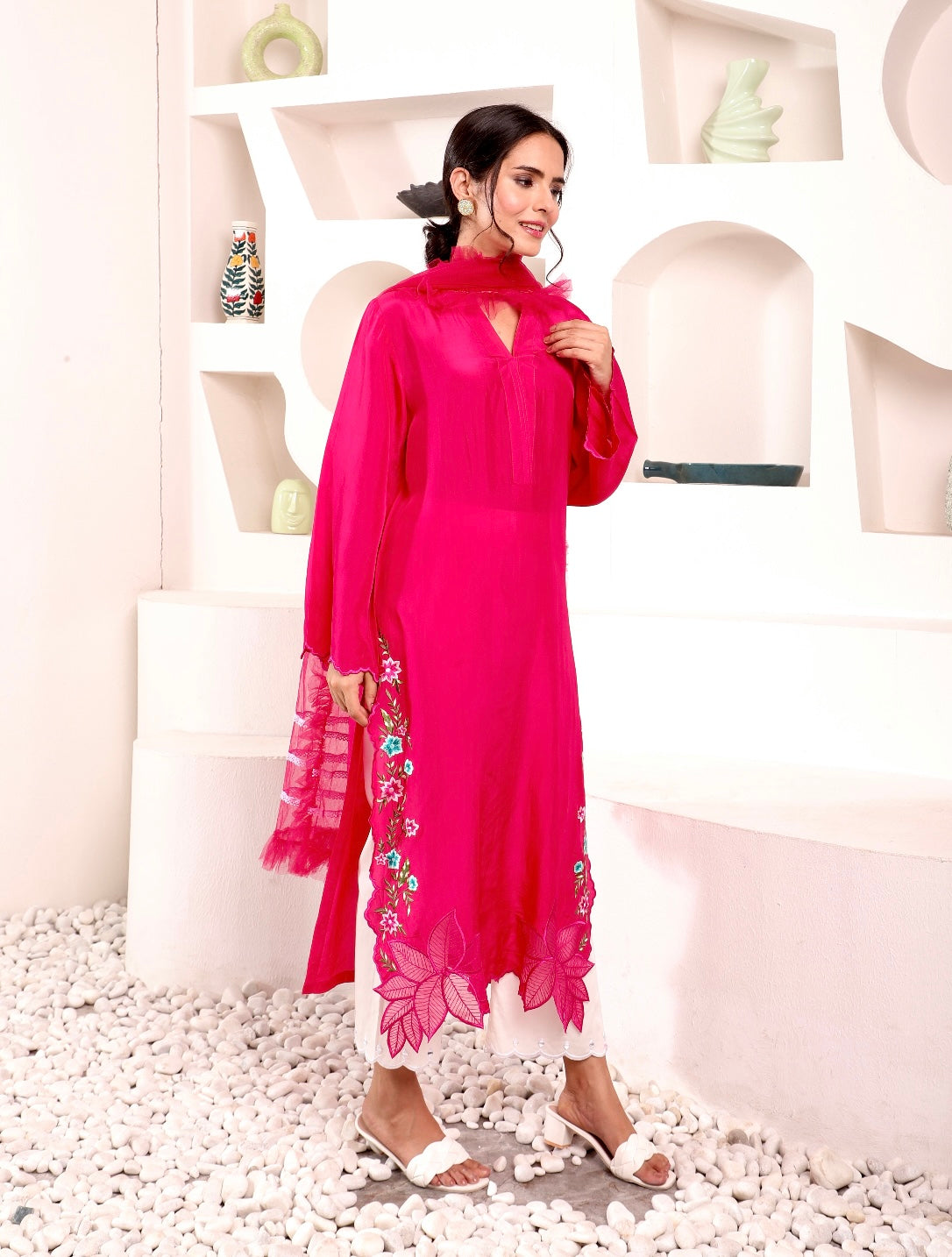 Blush Salmon Kurta