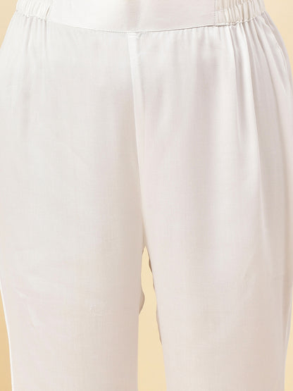 White Net Bell Bottom Pants