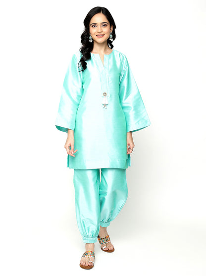 Turquoise Sateen