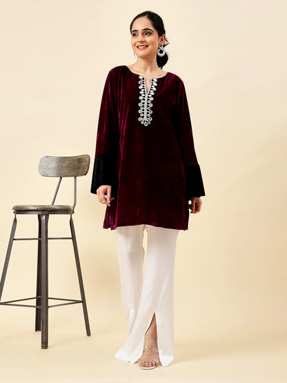 Maroon Mirage Kurta