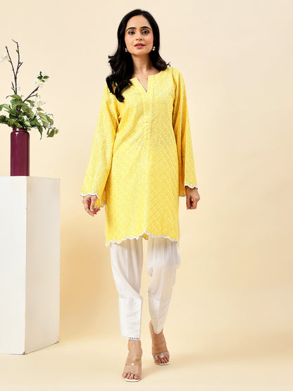 Yellow Serenity Chikankari Kurta