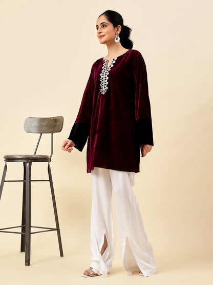 Maroon Mirage Kurta