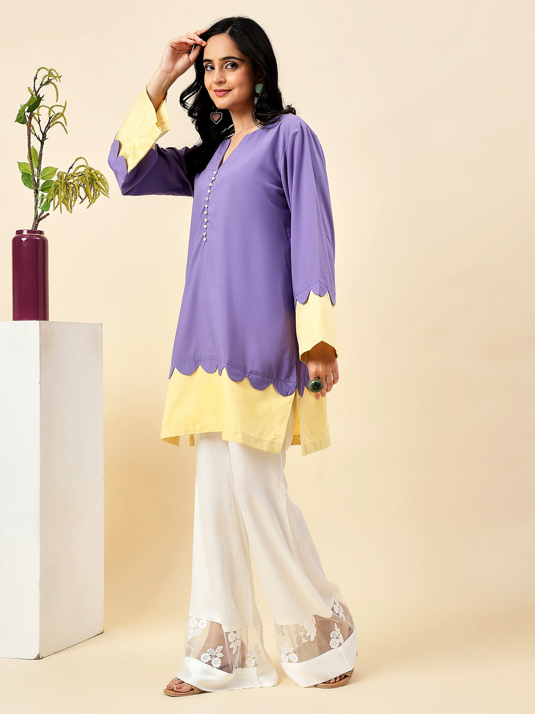 Violet Blossom Kurta