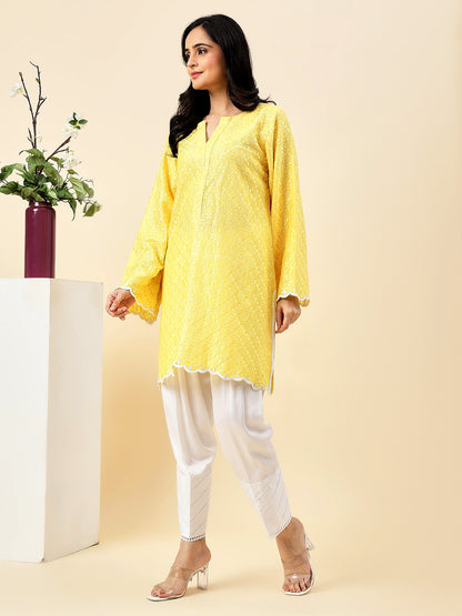 Yellow Serenity Chikankari Kurta