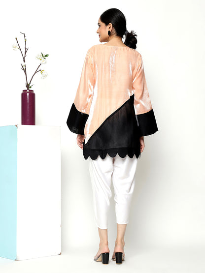 Peach Luxe with White Tulip Pants