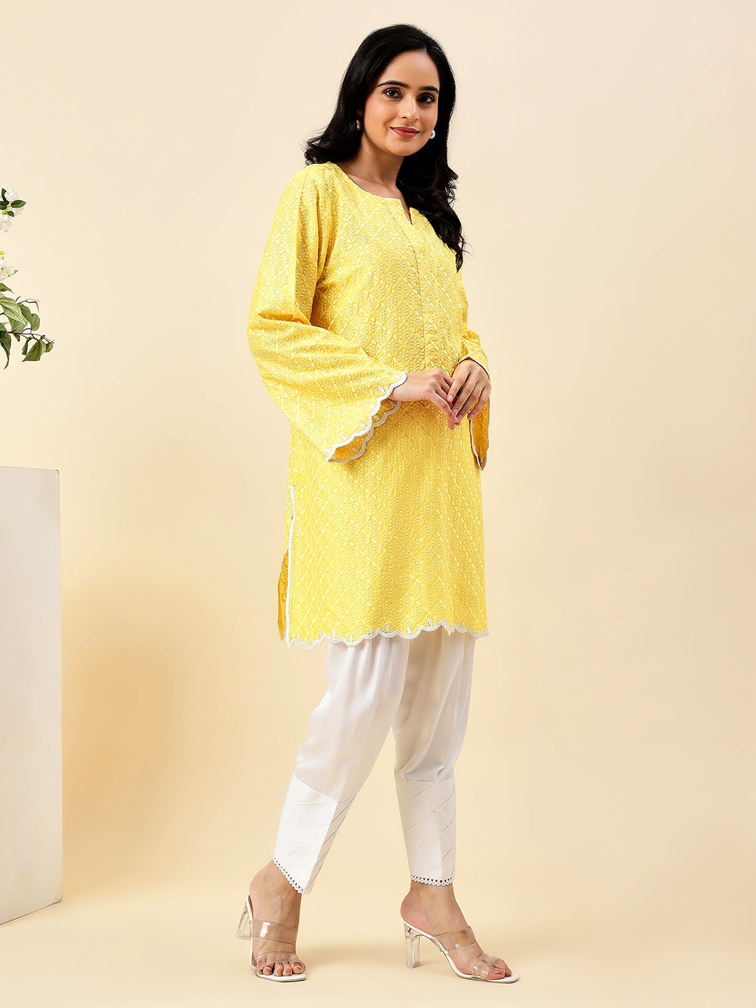 Yellow Serenity Chikankari Kurta