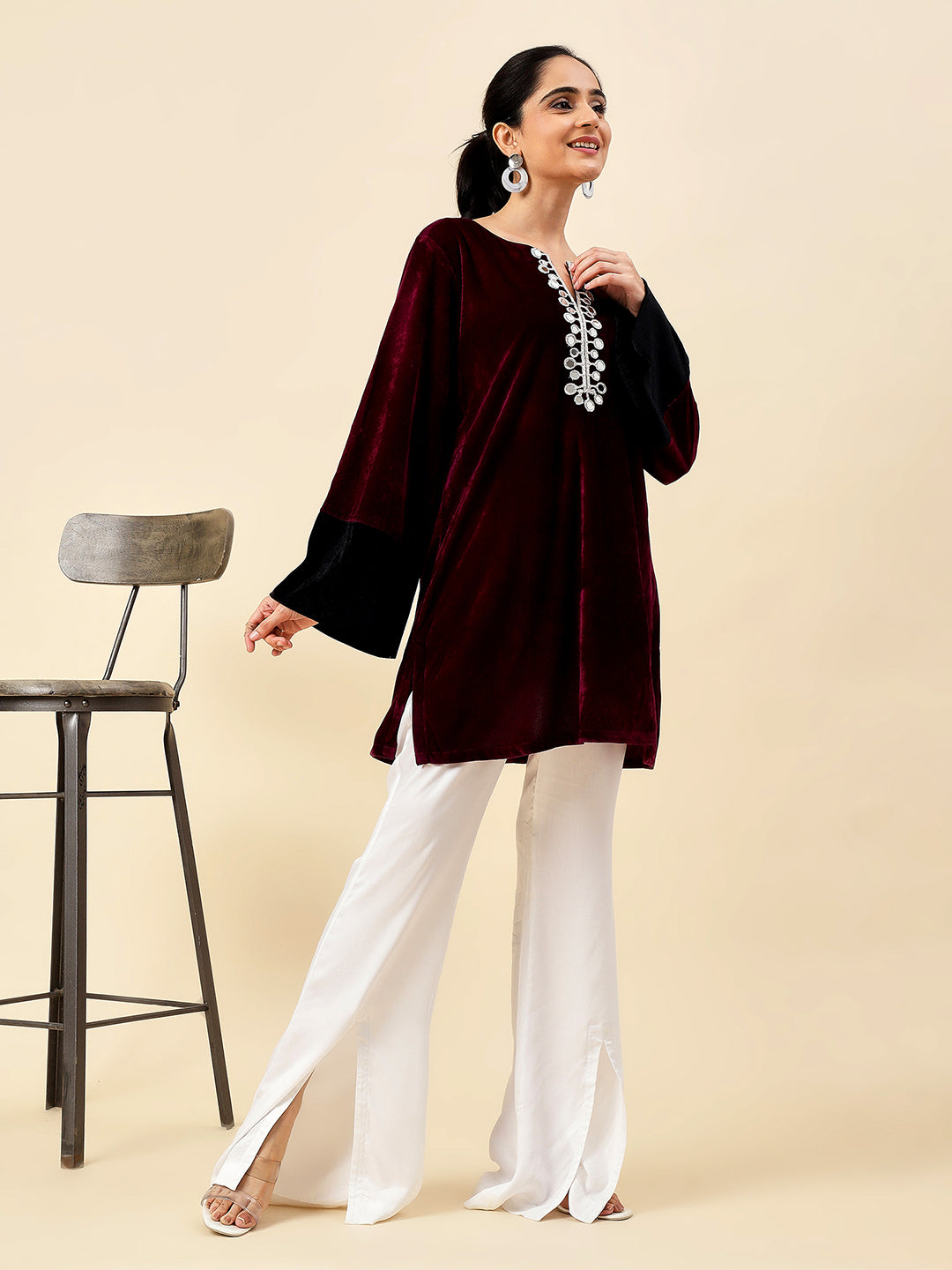 Maroon Mirage Kurta