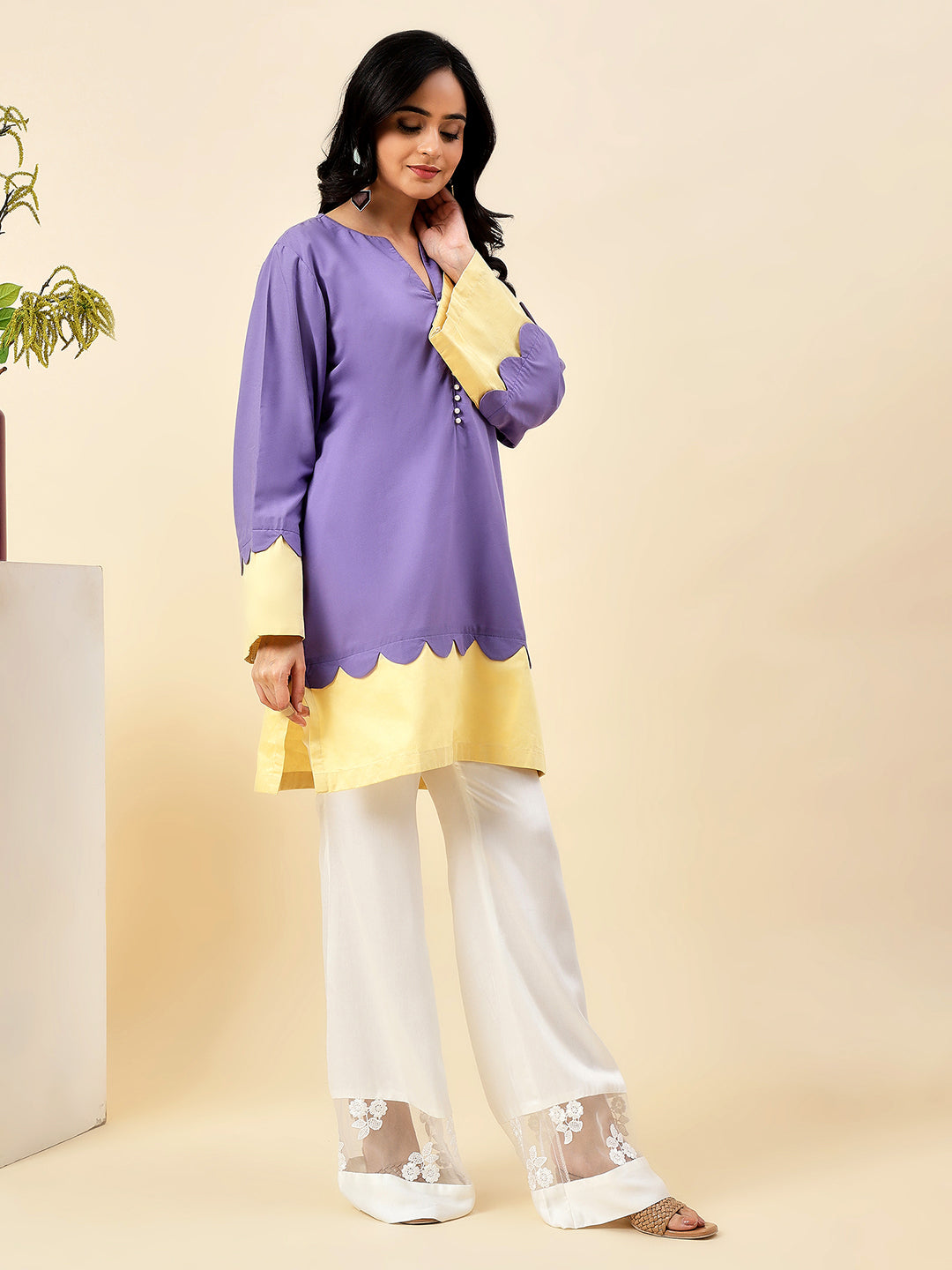 Violet Blossom Kurta