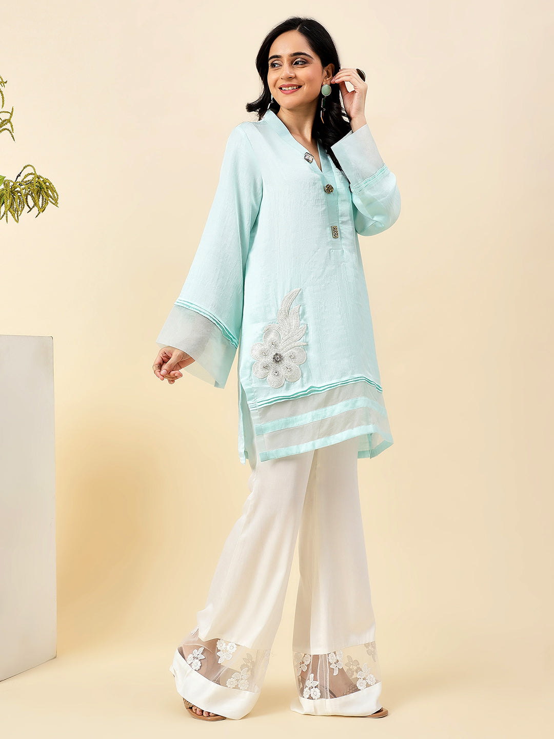 Sky Sateen Kurta