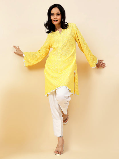 Yellow Serenity Chikankari Kurta