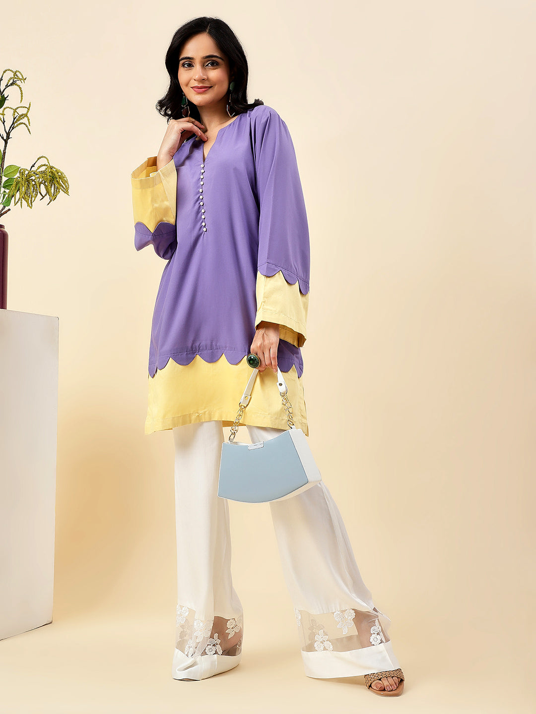 Violet Blossom Kurta