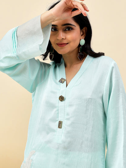 Sky Sateen Kurta