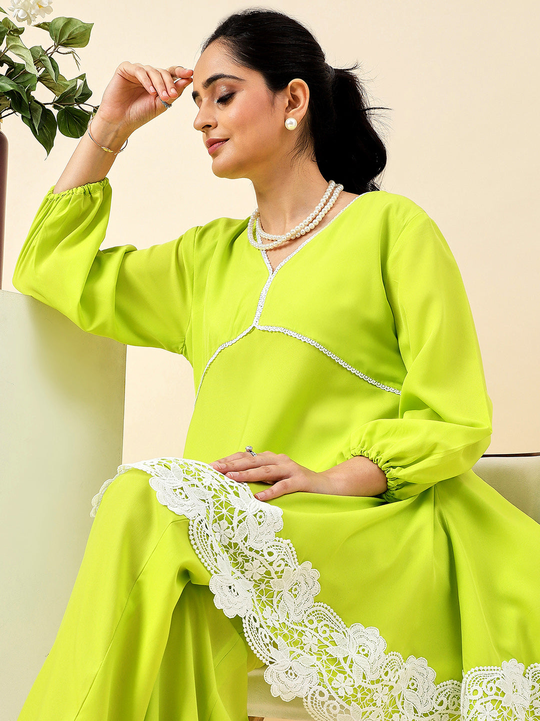 Lime Allure Kurta