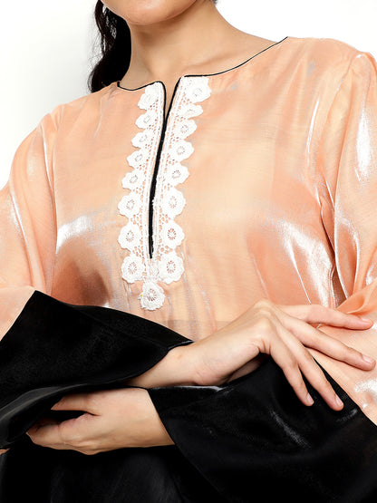 Peach Luxe with White Tulip Pants