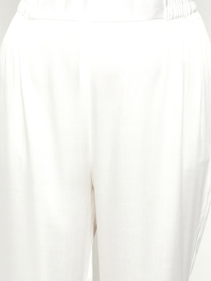 White Front Slit Bell Bottoms