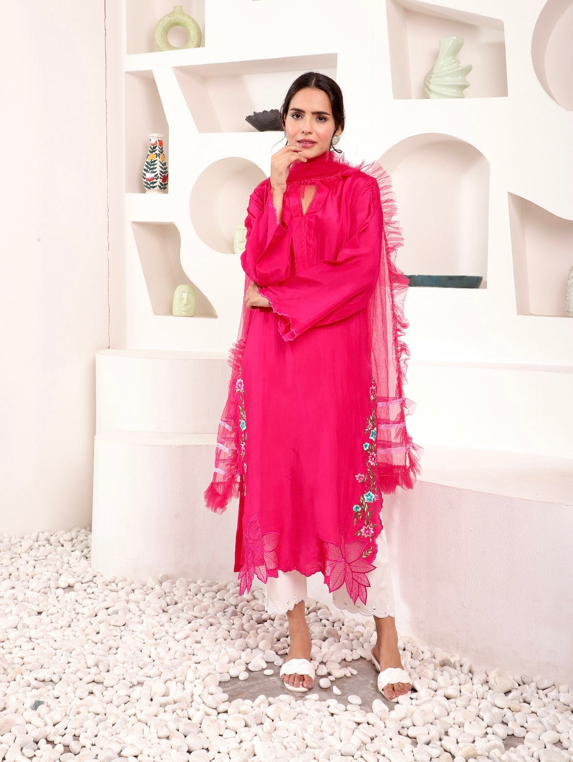 Blush Salmon Kurta