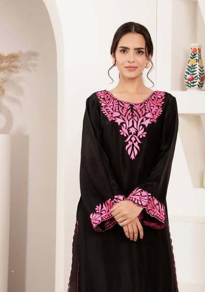 Black Pearl Petals Kurta